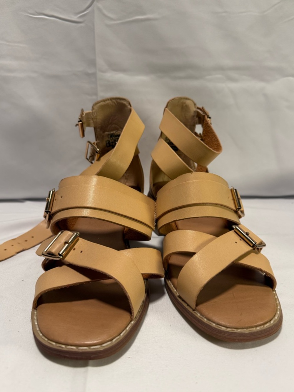 Wanted Women’s Tan Strappy Buckle Sandals